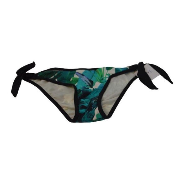 Skye Women's Bikini Swimsuit Bottom Black Tropical Floral Side Tie - NWT - Picture 1 of 2